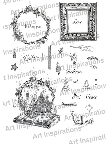 Art Inspirations with Martina A4 Stamp Set - Wishing an Enchanting Christmas - 26 Stamps