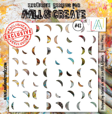 AALL & Create Stencil designed by Autour de Mwa 6”x 6” Lunar Phases #43
