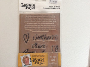 Crafters Companion Photopolymer Stamp Set Designed by Leonie Pujol A6 - All The Love