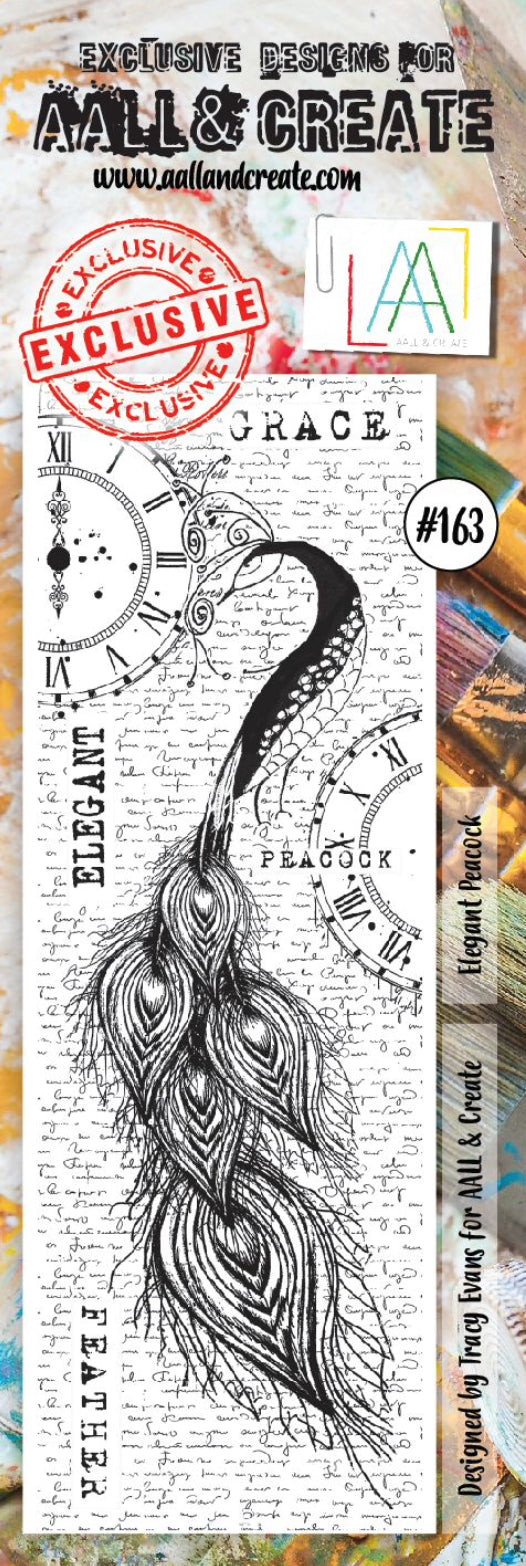 AALL & Create - Border Clear Stamp Set Designed by Tracey Evans - Elegant Peacock #163